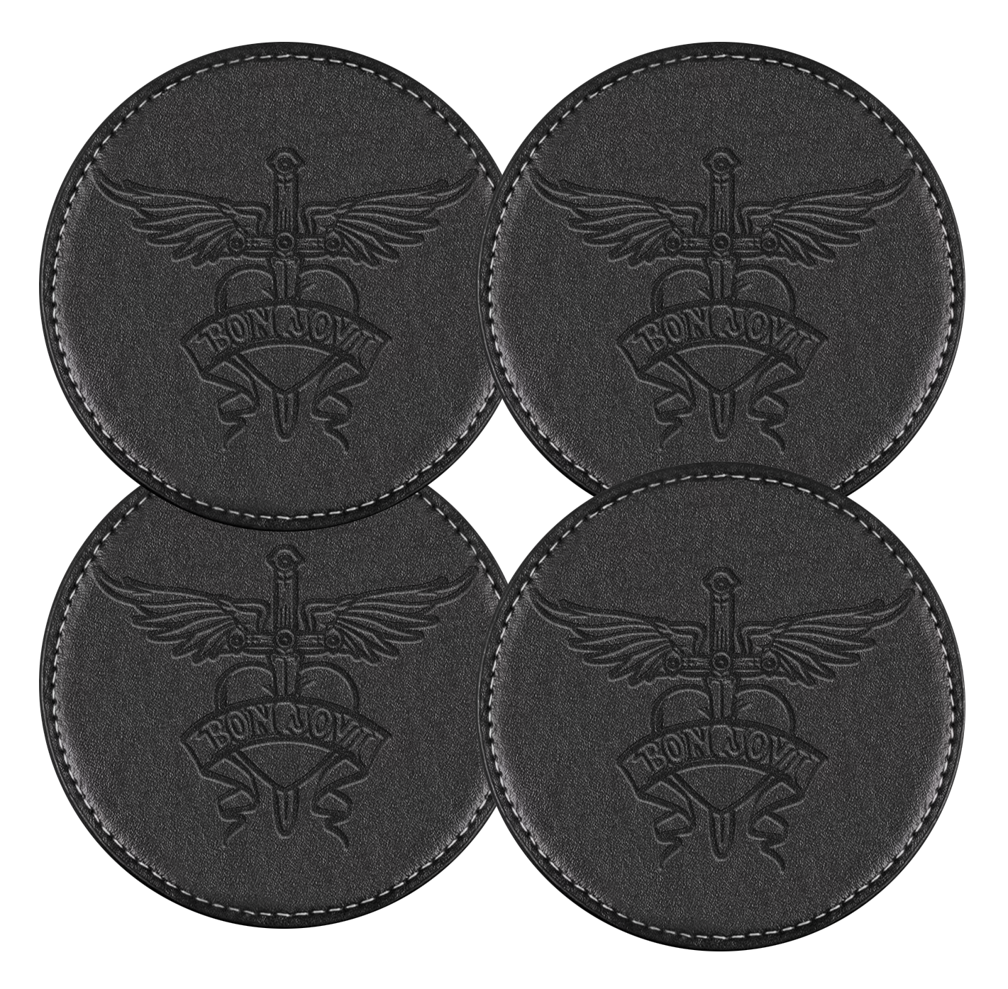Bon Jovi - Embossed Heart & Dagger Coasters