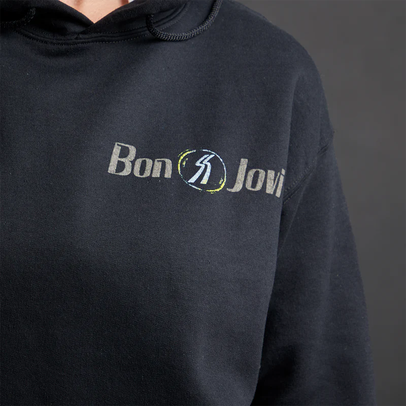 Bon Jovi - Black On Black Patch Hoodie