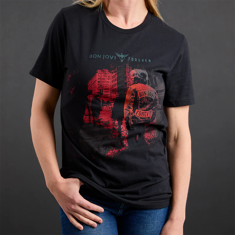 Bon Jovi - Forever Black Album Photo T-Shirt
