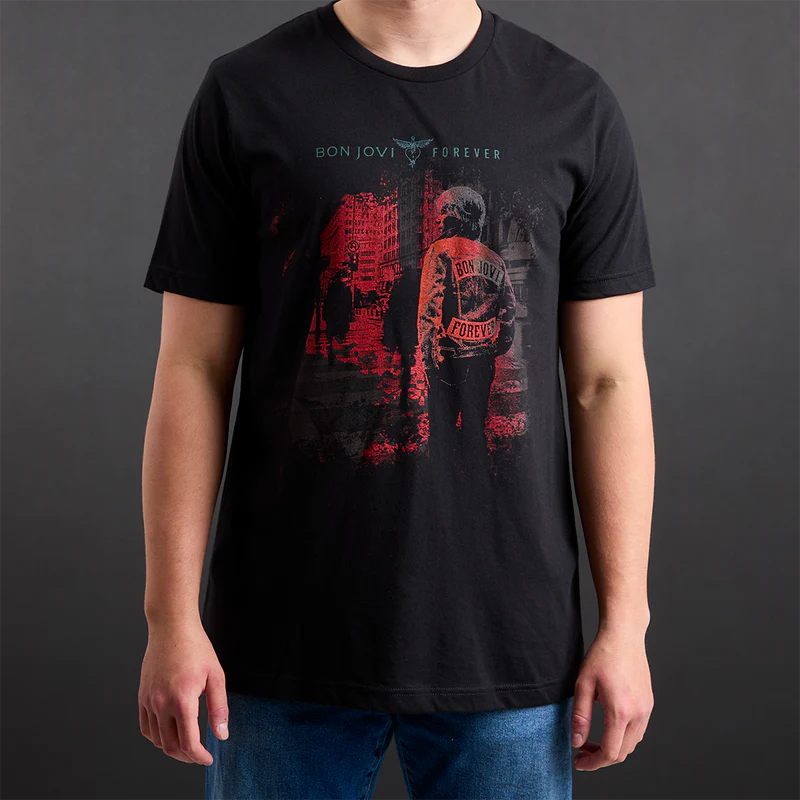 Bon Jovi - Forever Black Album Photo T-Shirt
