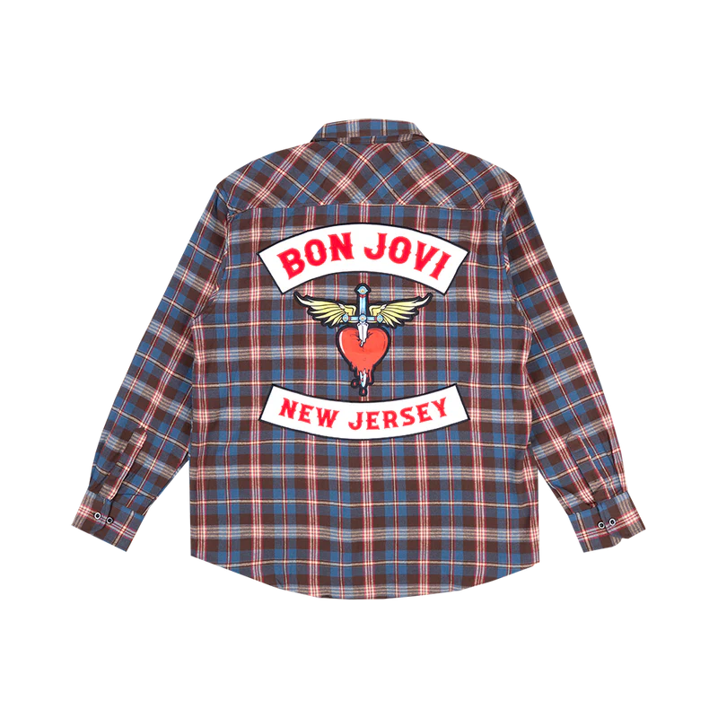 Bon Jovi - New Jersey Blue Pattern Flannel