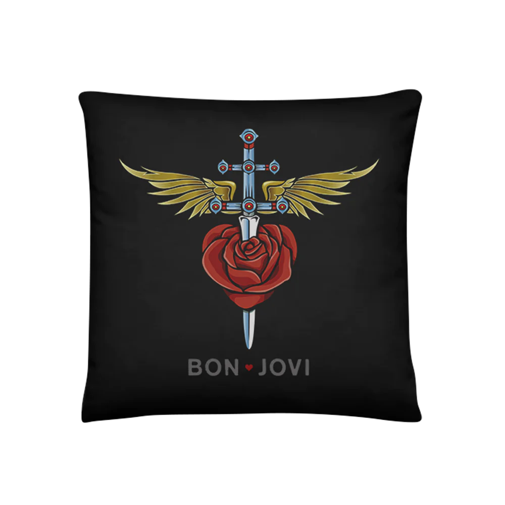 Bon Jovi - Rose and Dagger Pillow