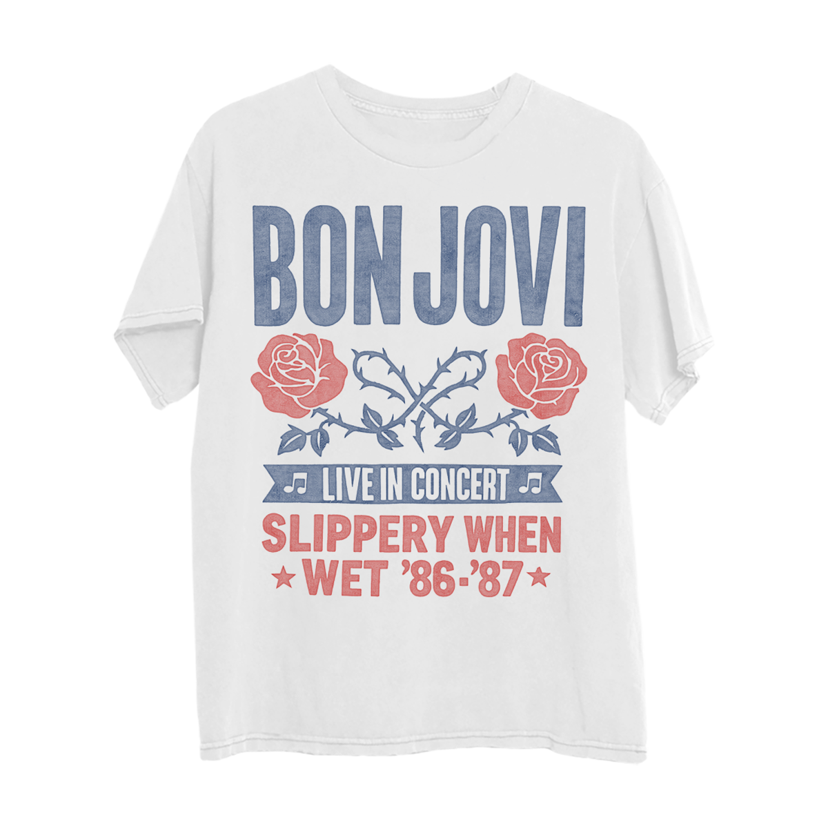 Bon Jovi - Live In Concert White T-Shirt