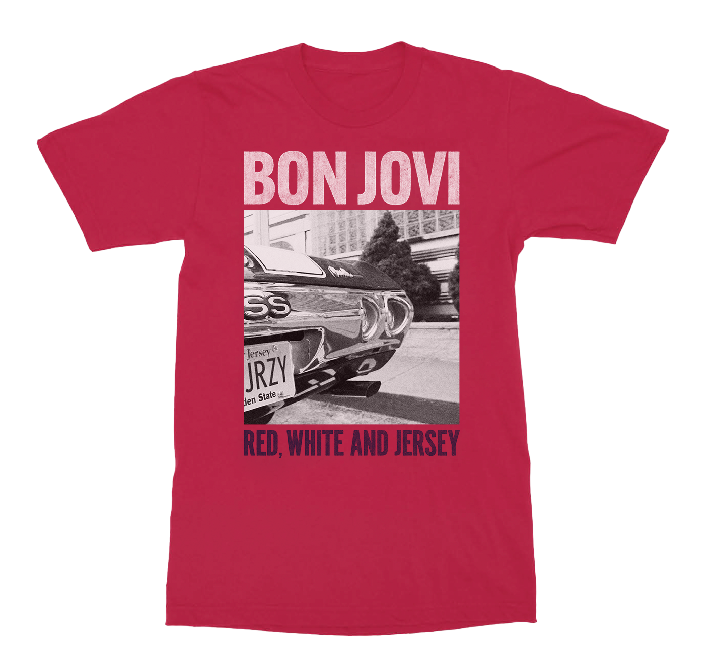 Bon Jovi - FOREVER Red White and Jersey Red T-Shirt