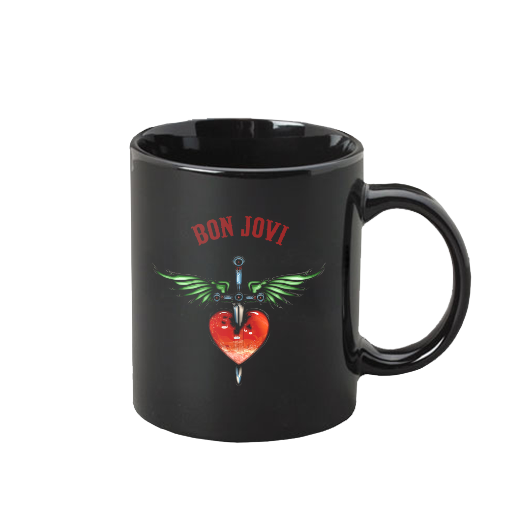 Bon Jovi - Glass Heart & Dagger Black Mug