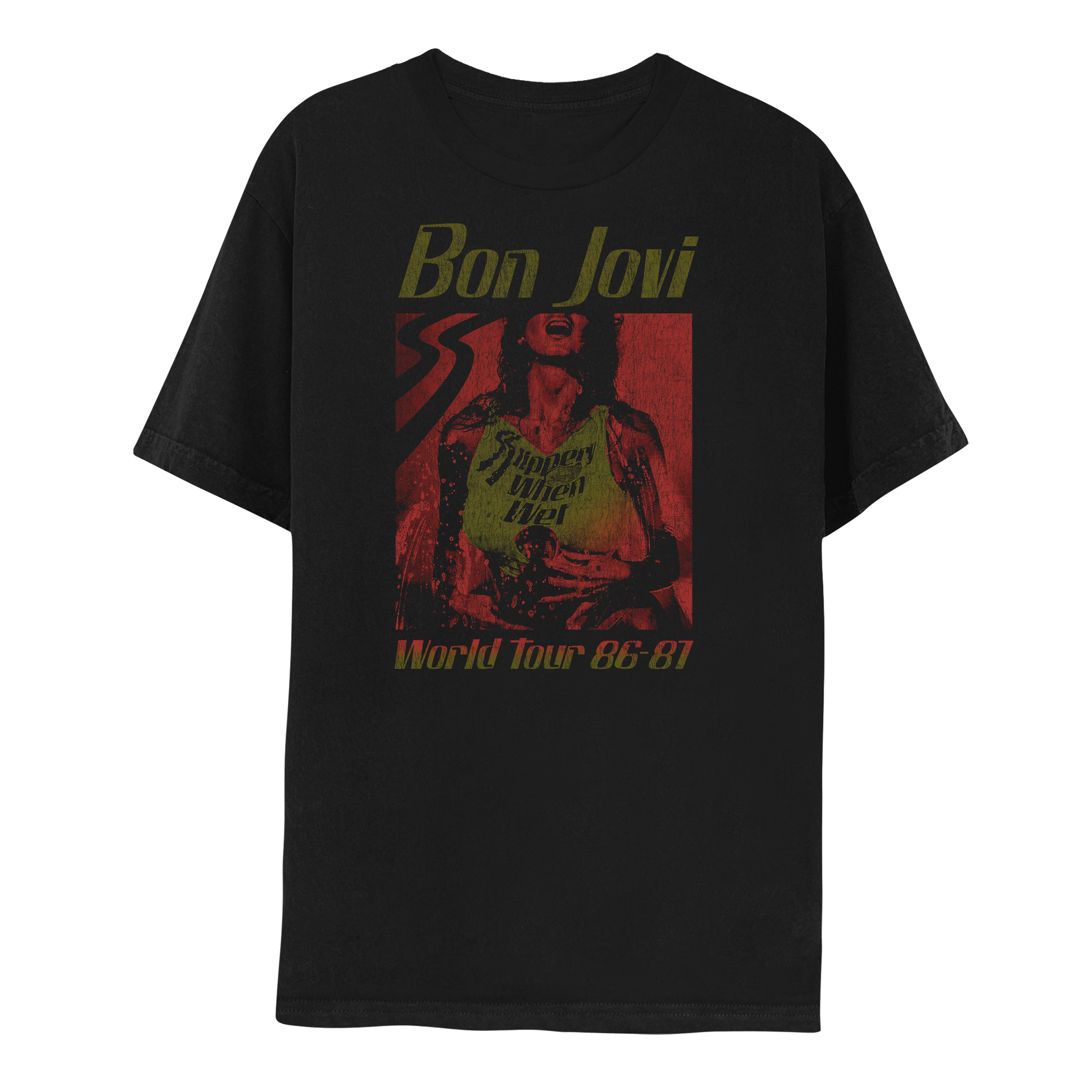 Slippery When Wet: Exclusive Water Filled Vinyl LP + Slippery When Wet Vintage World Tour Black T-Shirt
