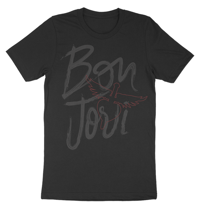 Bon Jovi - Brush Strokes Black T-Shirt